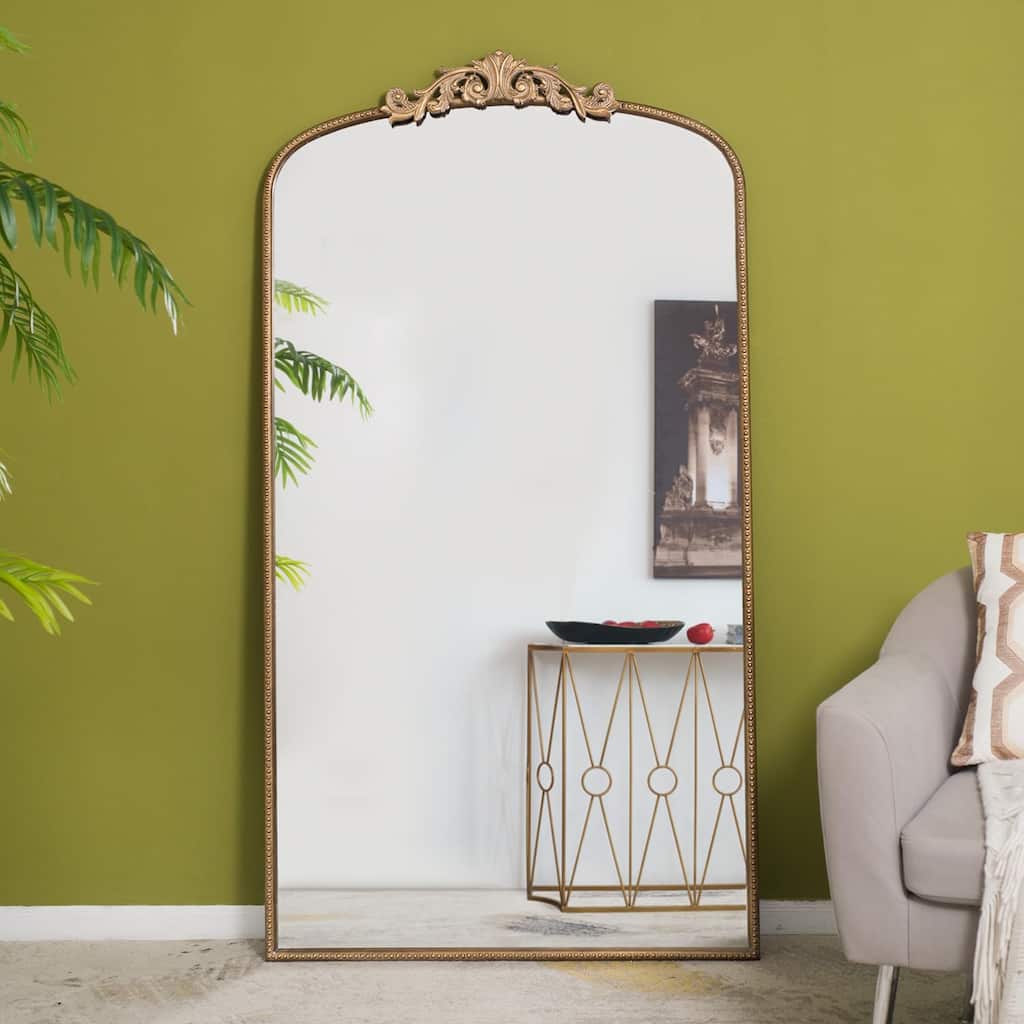 Arched Full Length Mirror Hanging or Leaning Against Wall