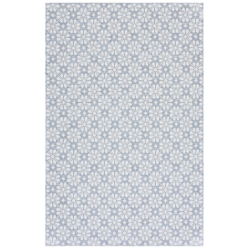 Martha Stewart by SAFAVIEH Matty Indoor/ Outdoor Rug - 6'5" Square - Navy/Ivory