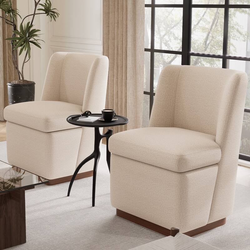 Modern Accent Chair Set of 2, Armless Chairs for Dining Room, Living Room, Bedroom