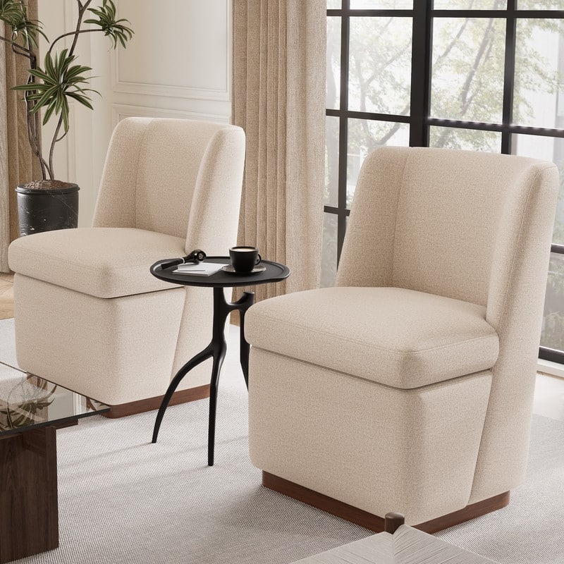 Modern Upholstered Accent Chair with Back for Dining Room, Living Room, Bedroom