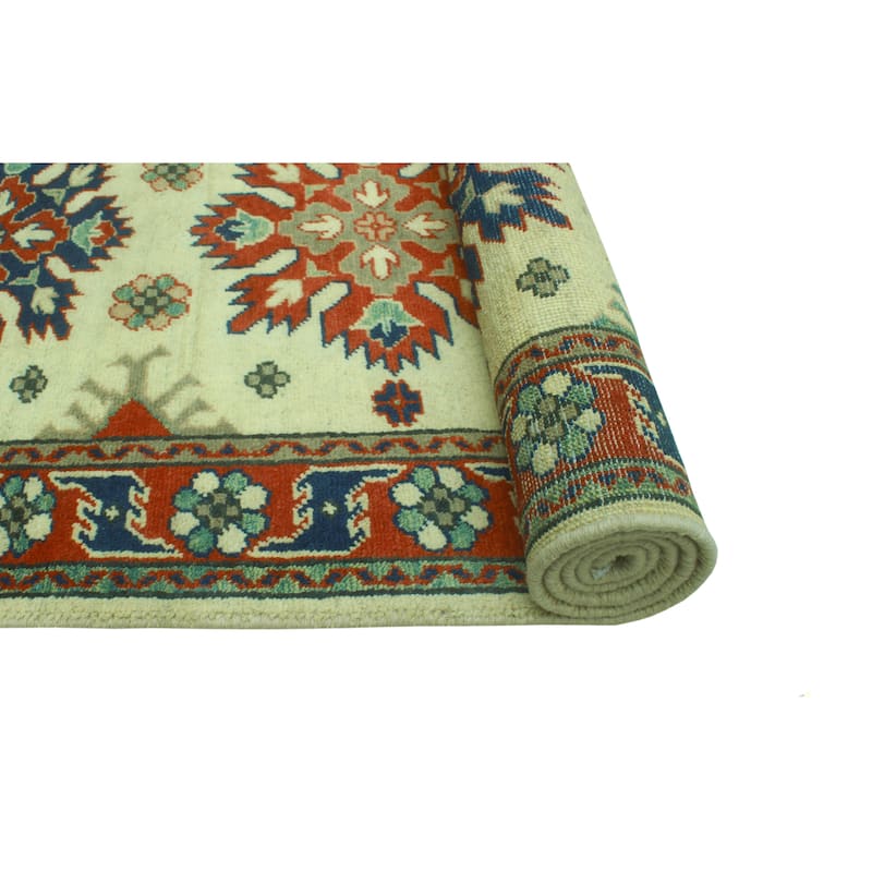Noori Rug Kazak Cullen Ivory/Red Runner - 2'7" x 9'3"
