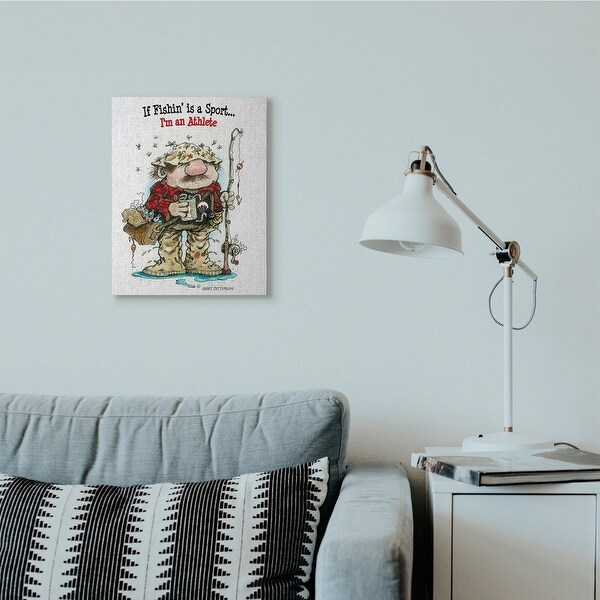 Stupell Industries Fishing I'm an Athlete Funny Sports Cartoon Design Canvas Wall Art. Opens flyout.