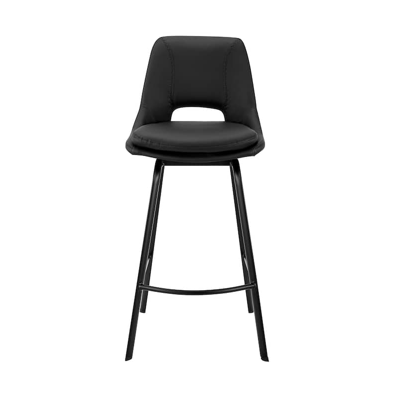 Carise Metal and Faux Leather Bar or Counter Swivel Stool