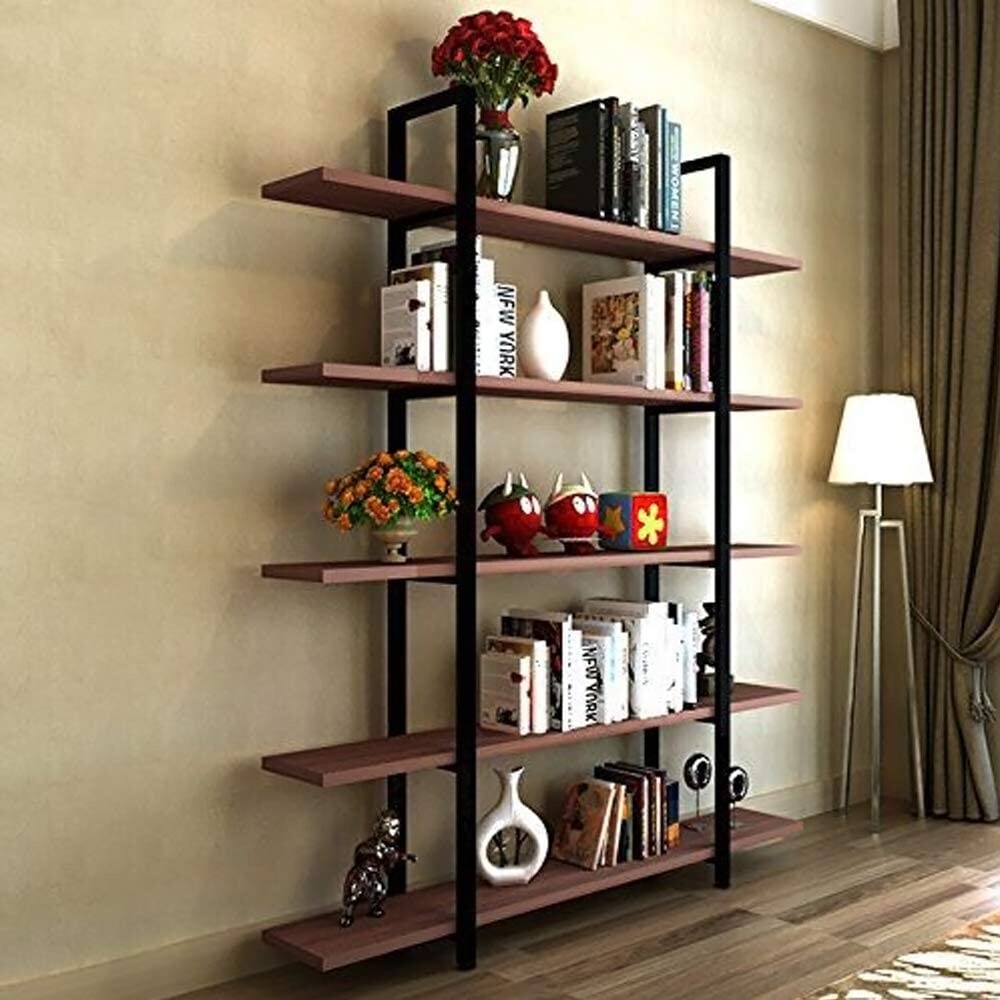 5-Tier Bookshelf, Vintage Industrial Style Bookcase - On Sale