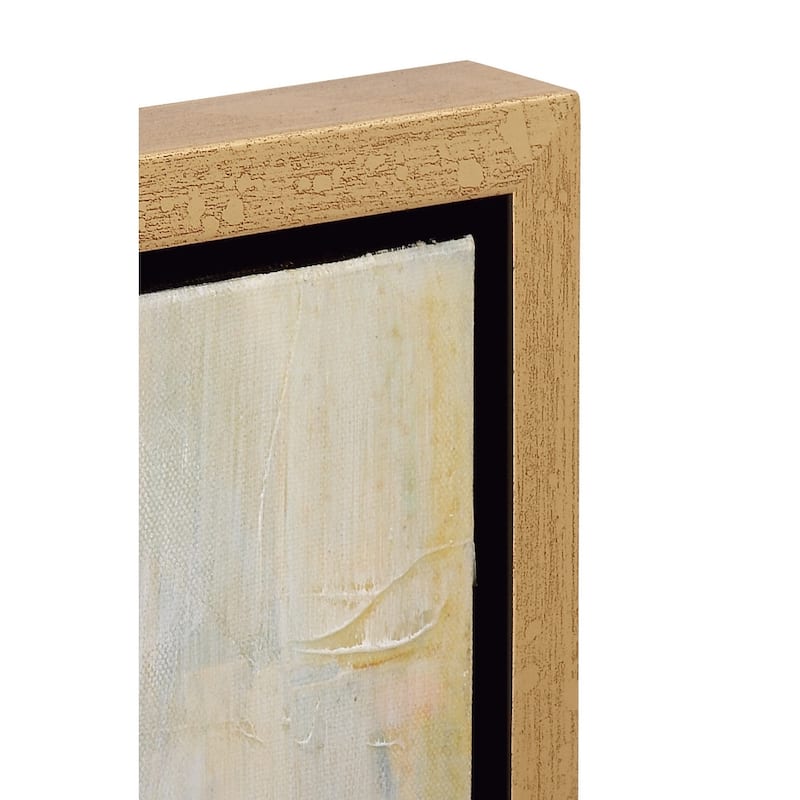 Gold Canvas Abstract Framed Wall Art with Gold Frame