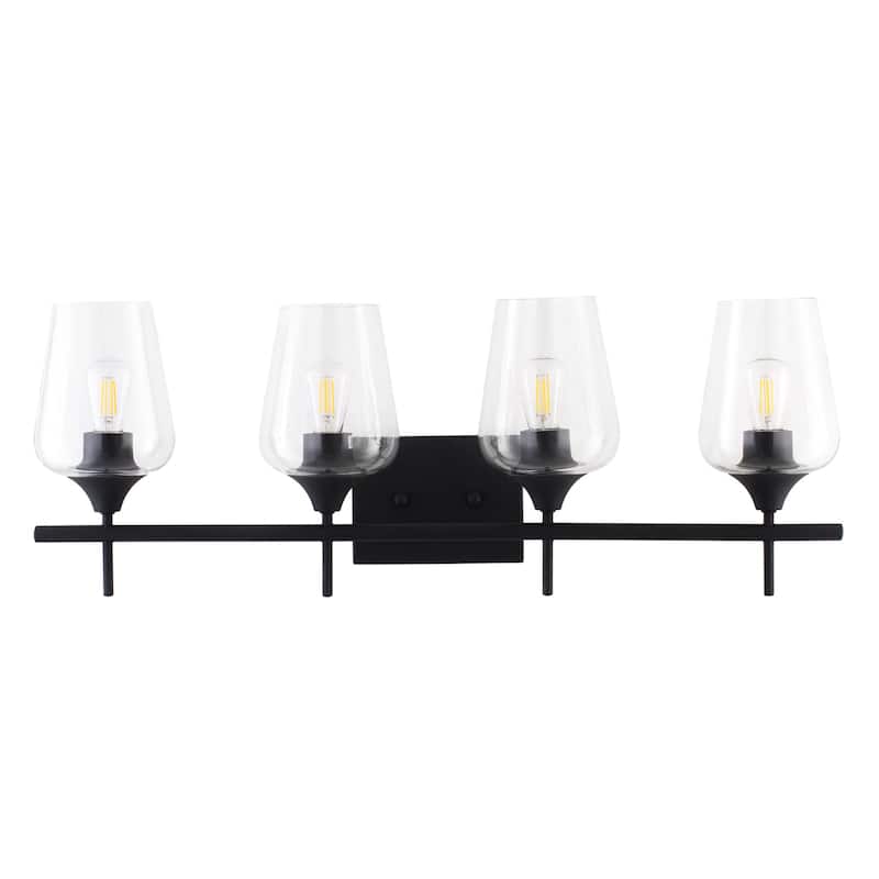 CO-Z Matte Black Vanity Light Sconce w Clear Glass Shade