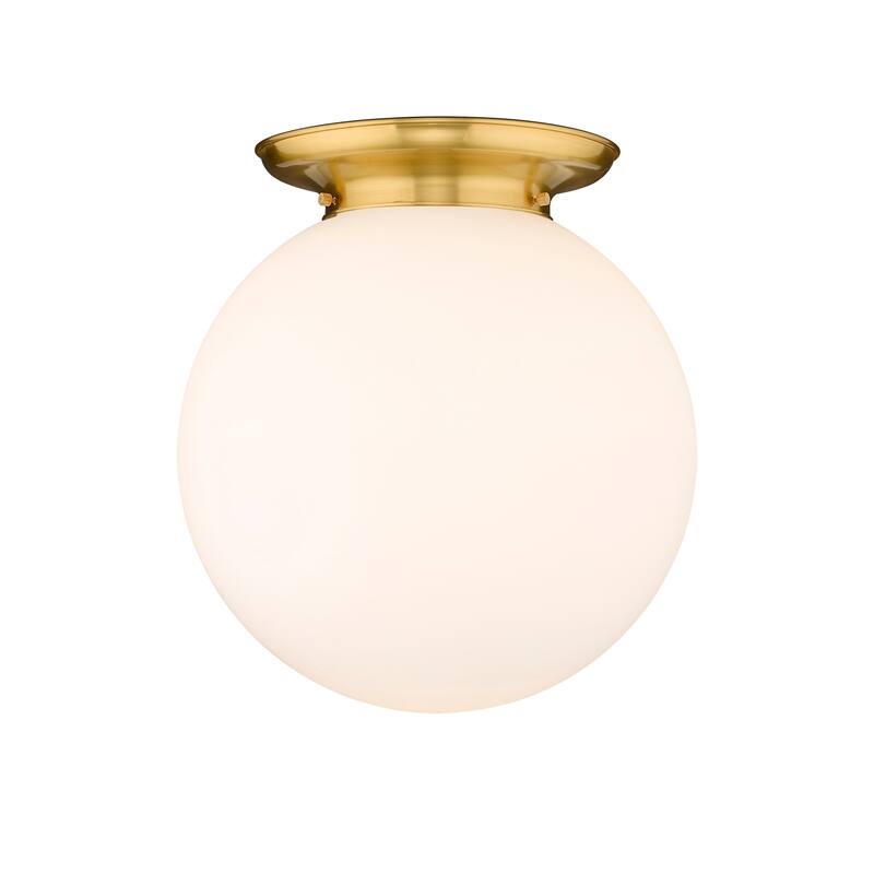 Innovations Lighting Beacon - 1 Light 16" Flush Mount - Satin Gold/Matte White