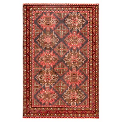 ECARPETGALLERY Hand-knotted Finest Kargahi Grey Wool Rug - 6'6 x 9'6