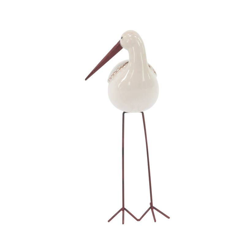 White Ceramic Bird Decorative Sculpture (Set of 3)