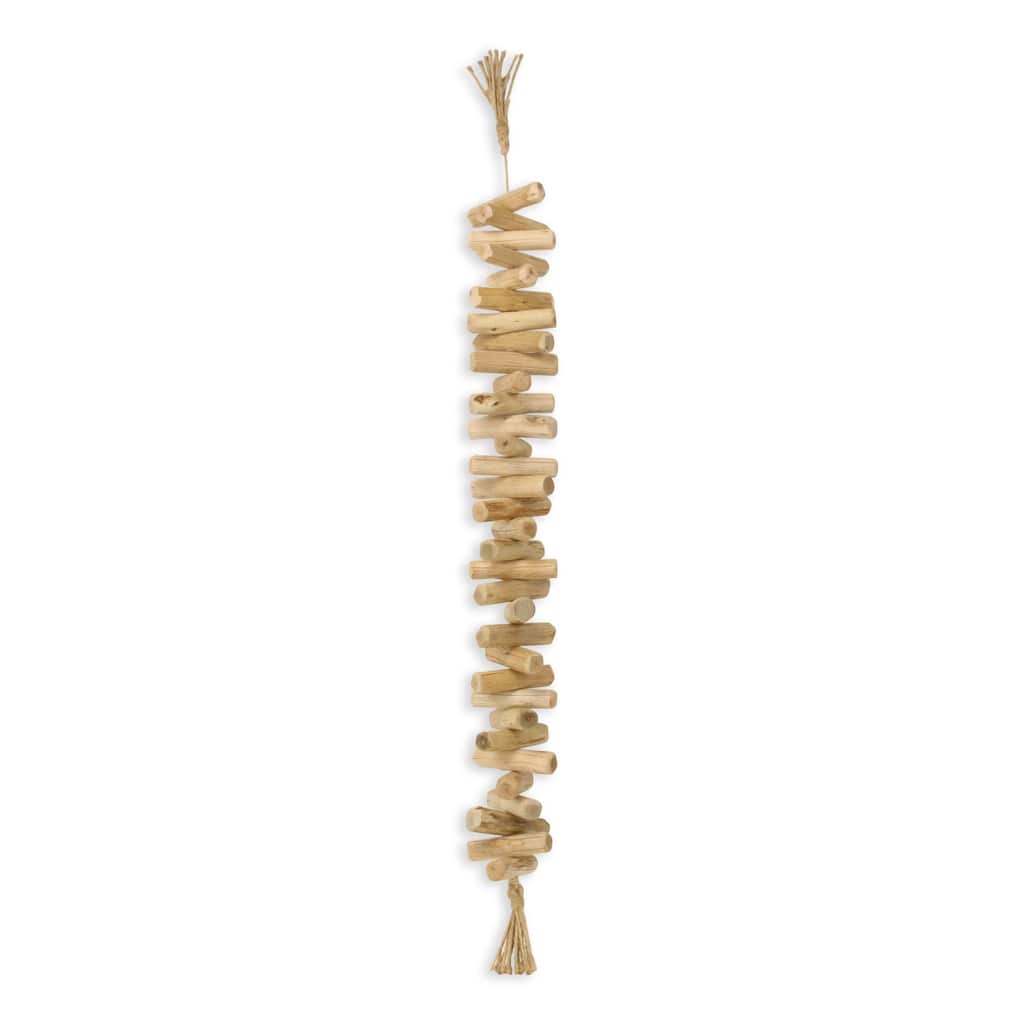 Wooden Bar Tassel Hanging Door Curtain Decoration - 40" - Brown - Large