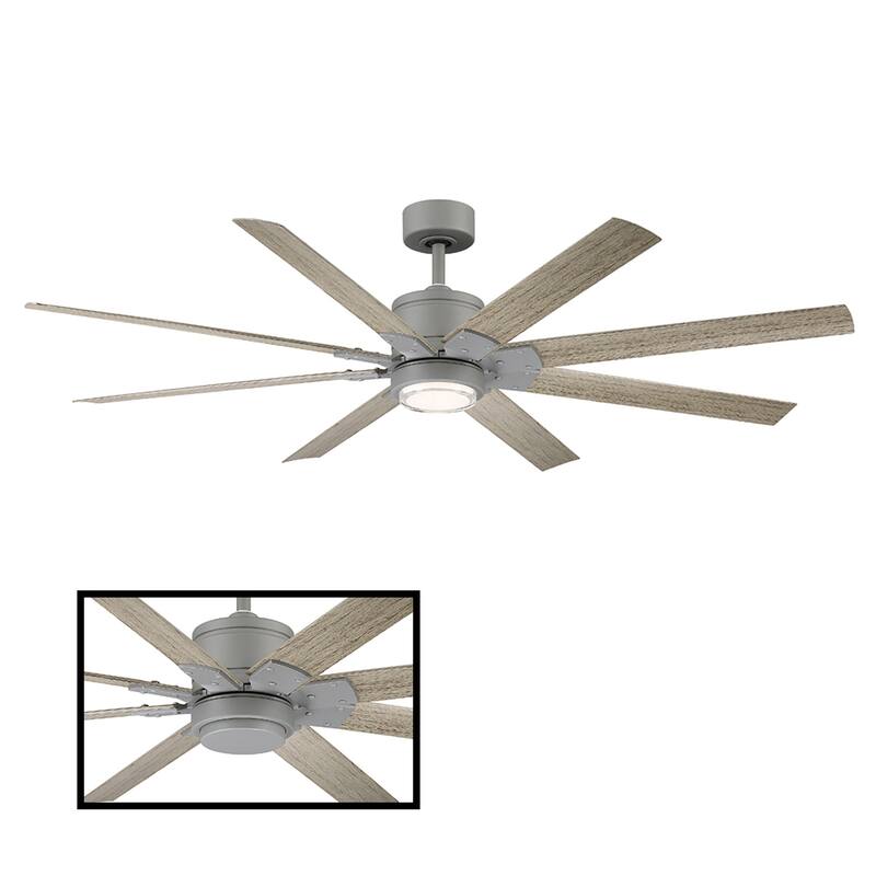 Renegade Indoor and Outdoor 8-Blade Smart Ceiling Fan 66in with 3000K LED Light Kit and Remote Control with Wall Cradle - 66