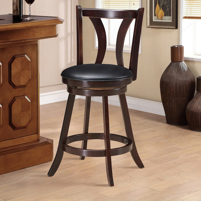 Gymax Set of 4 Swivel Bar stool 24'' Counter Height Leather Padded - See Details