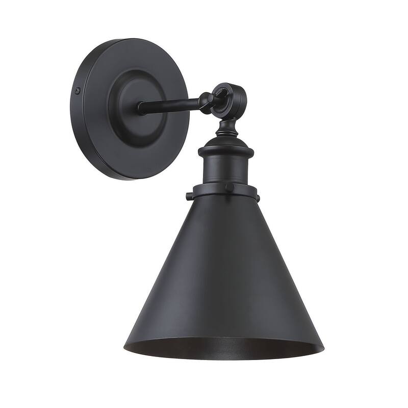 Savoy House Glenn Single Light 12" Tall Wall Sconce with a Metal Shade - Matte Black