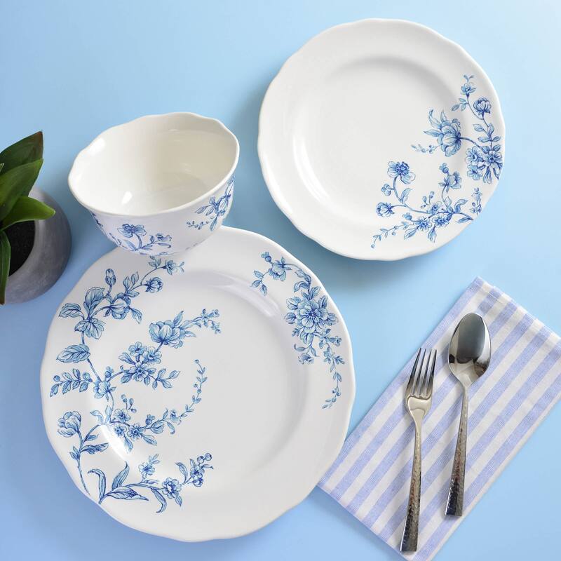 Bellamy Blue Porcelain 12 Pc Dinnerware Set