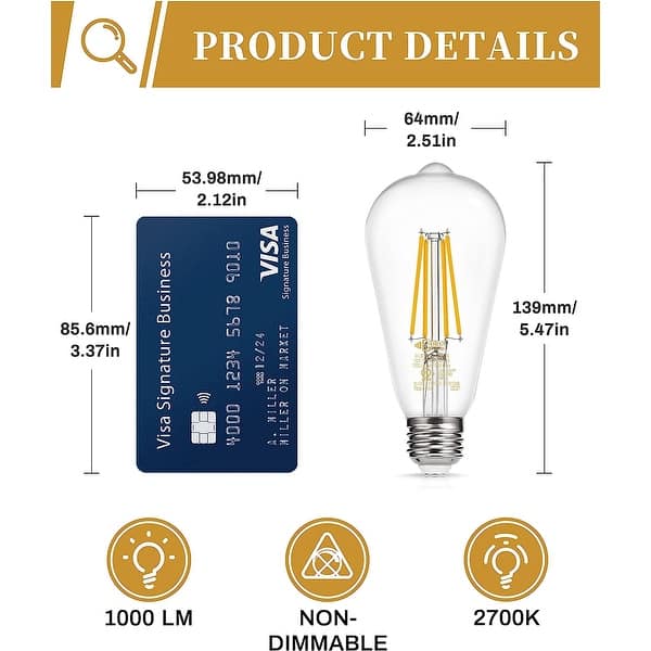 YANSUN 100-Watt Equivalent ST64 Edison LED Light Bulb Warm White (4-Pack) YANSUN 100-Watt Equivalent ST64 Edison LED Light Bulb Warm White (4-Pack)