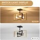 preview thumbnail 49 of 61, Zjvaive 3-Light Rectangular Semi Flush Mount Ceiling Light Farmhouse Metal Cage Light Fixture