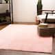 Heavenly Faux Rabbit Fur Area Rug - Soft & Plush Pile - 2' x 6' - Light Pink