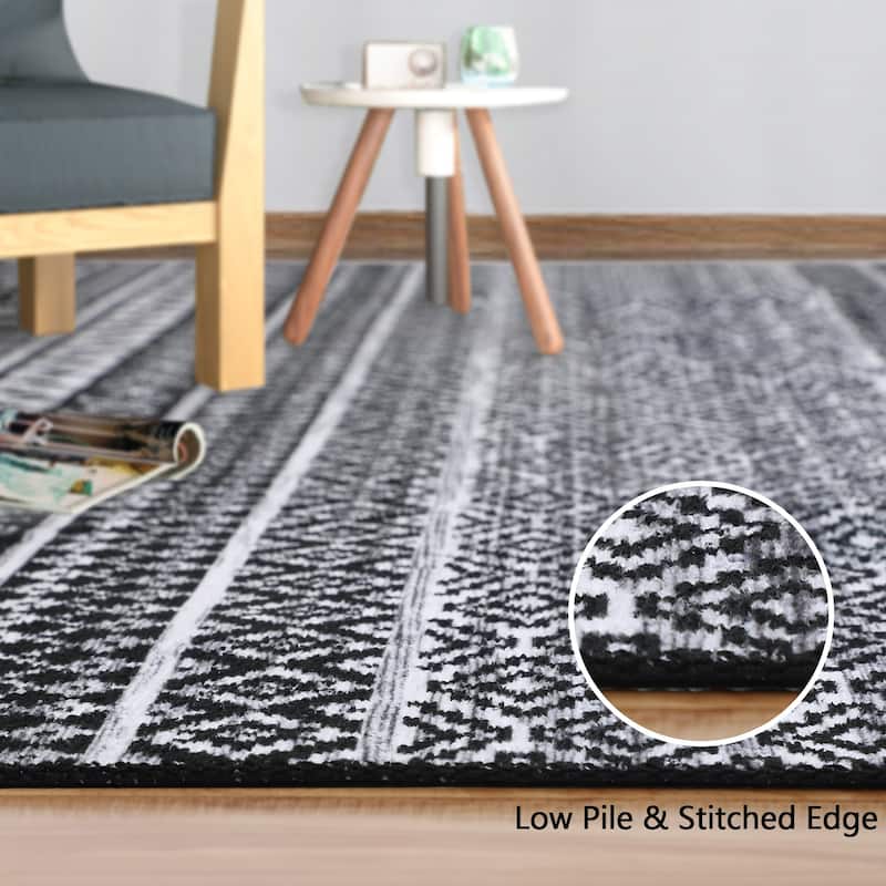 Garvee Moroccan Geometric Machine Washable Area Rug