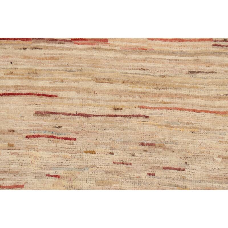Striped Contemporary Gabbeh Kashkoli Wool Area Rug Hand-knotted Carpet - 2'4" x 4'0"