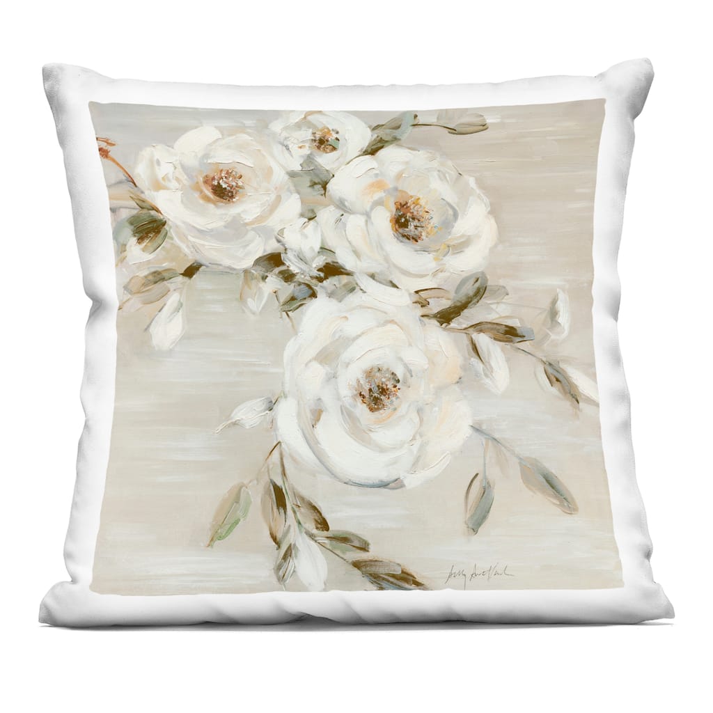 Stupell Neutral Rose Trio Decorative Printed Throw Pillow Design by Sally Swatland