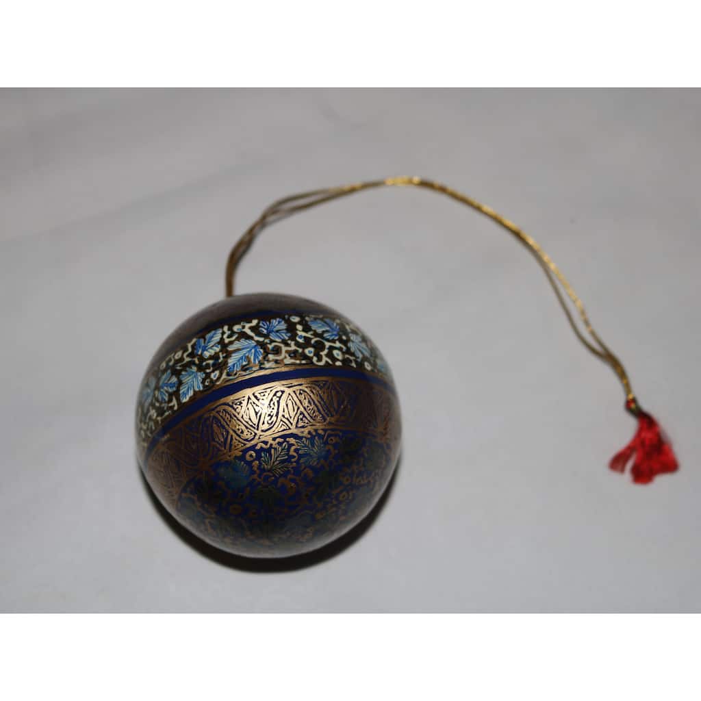 Handmade Christmas Ornaments Hand Painted by Artisan on Recycled Paper - Bak 1 - One Size