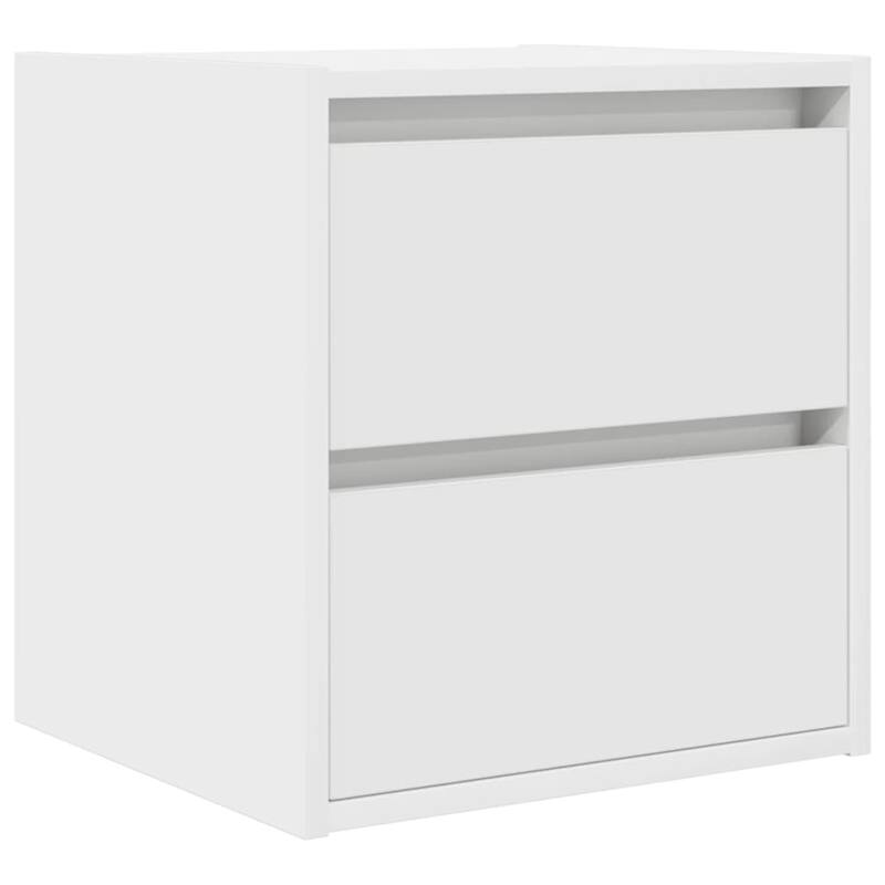 vidaXL Wall-mounted Bedside Cabinet Set of 2 White Engineered wood