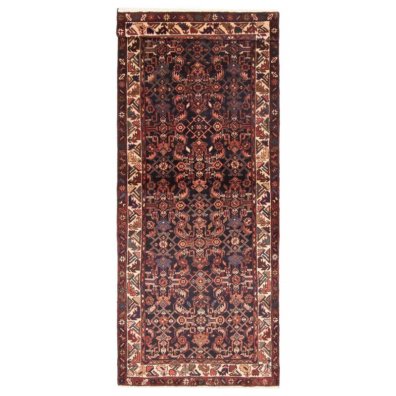 ECARPETGALLERY Hand-knotted Andelz Navy Wool Rug - 3'6 x 9'4 - Dark Navy - 3'6 x 9'4
