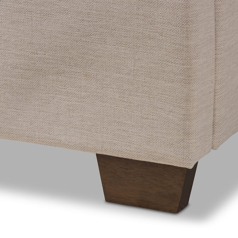 Light Beige Upholstered Bed - Tall Button-Tufted Headboard - Fabric Bed Frame - 63"W x 78"W
