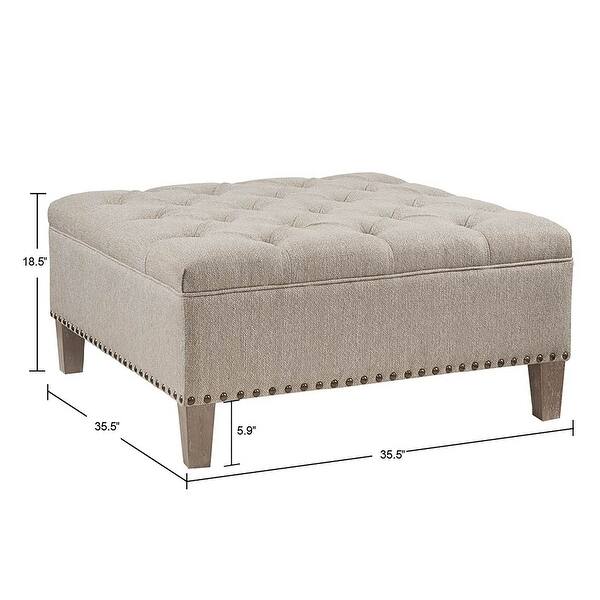 dimension image slide 1 of 3, Madison Park Alice Tufted Square Cocktail Ottoman