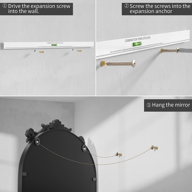 Baroque Ornate Metal Arch Mirror - 19W * 30H Inches