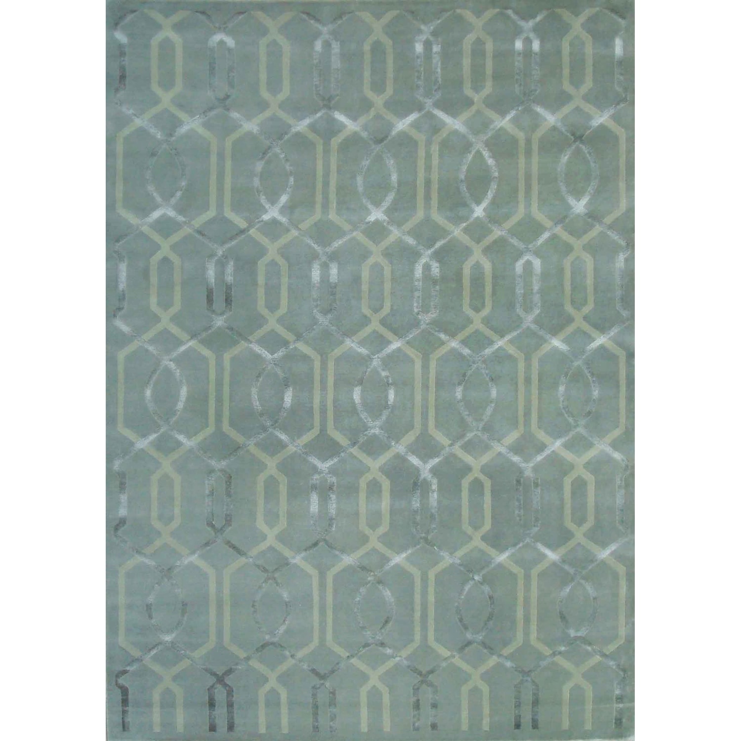 Metro Velvet hand-knotted Wool/Viscose Light Blue Area Rug - 9' x 12'