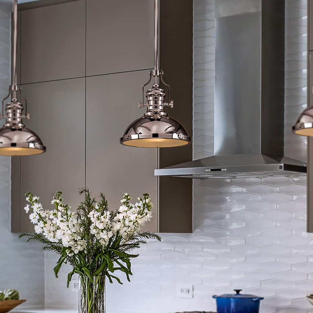 1-Light 13" Modern Industrial Single Dome Pendant Light