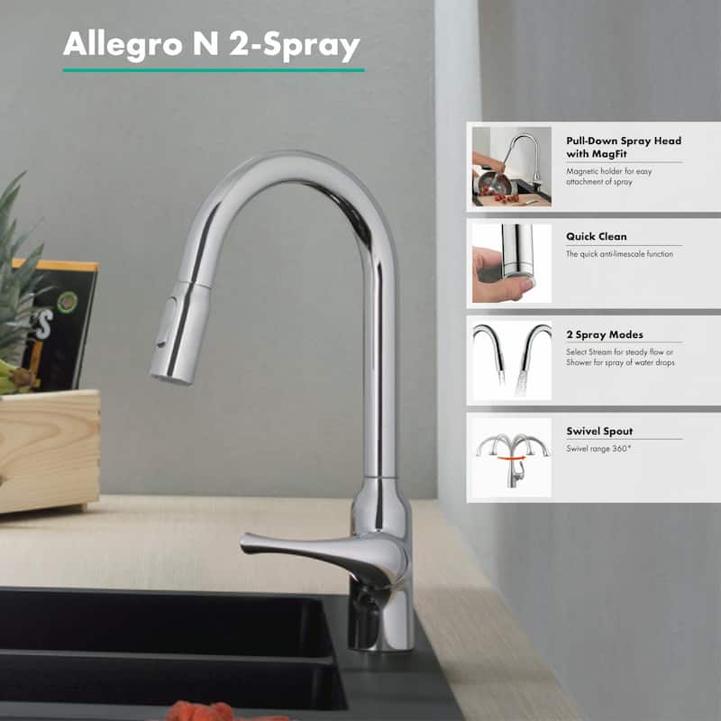 Hansgrohe Allegro N 1.75 GPM Pull-Down Kitchen Faucet HIghArc Spout
