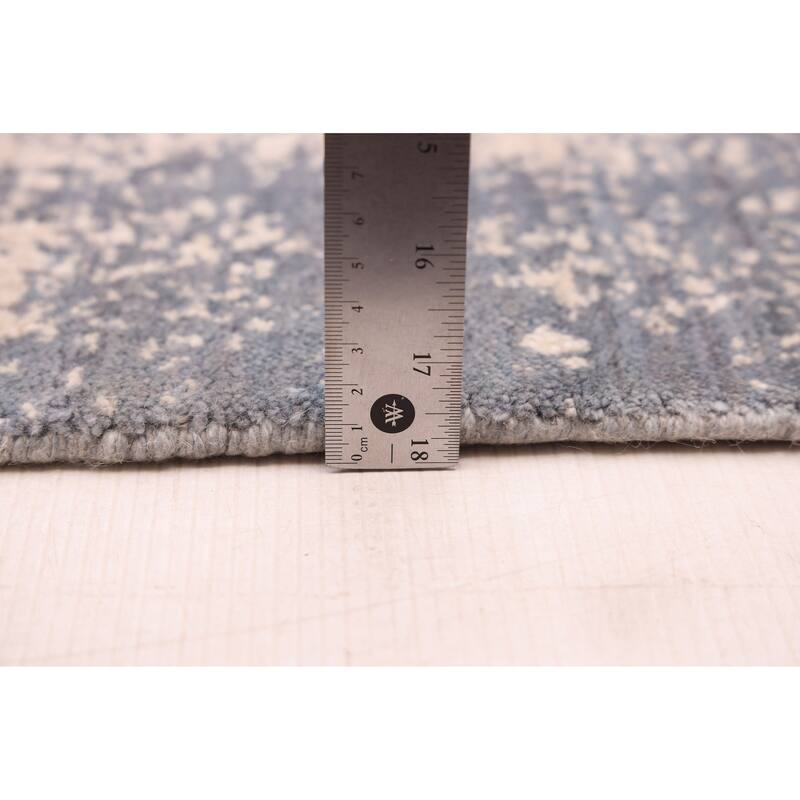 ECARPETGALLERY Hand Loomed Elysian Light Denim Blue Rug - 8'2 x 9'10