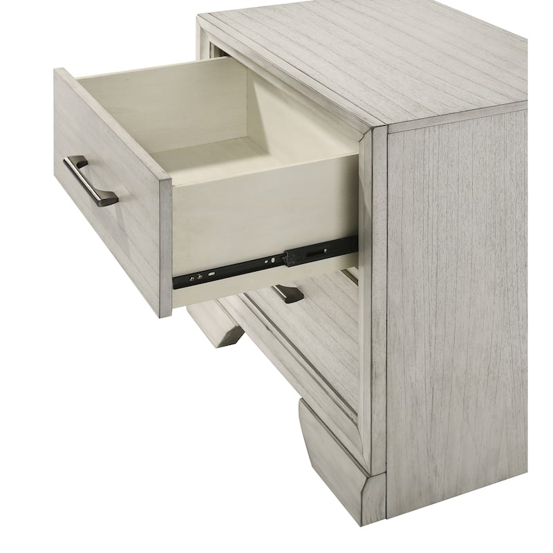1pc Contemporary Style Two Storage Drawers Nightstand End Table Bedroom Solid Wood Wooden Furniture