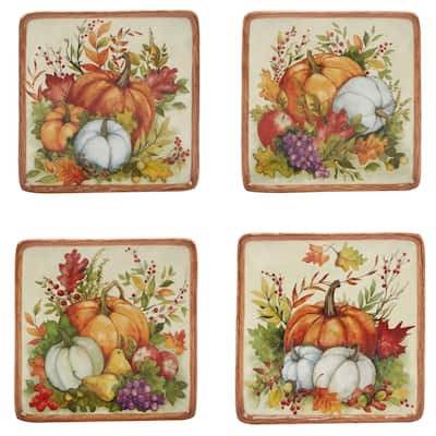 Certified International Harvest Blessings 6" Luncheon/Canape Plate, Set of 4