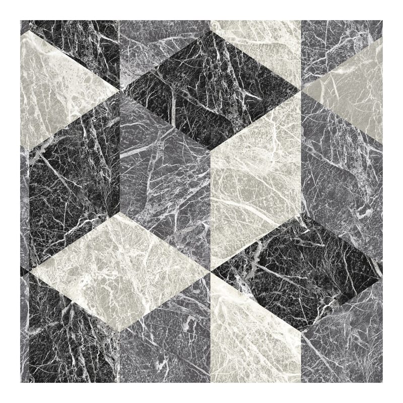 Origin Rizzo Black Geometric Stone Wallpaper - 20.5 x 396 x 0.025