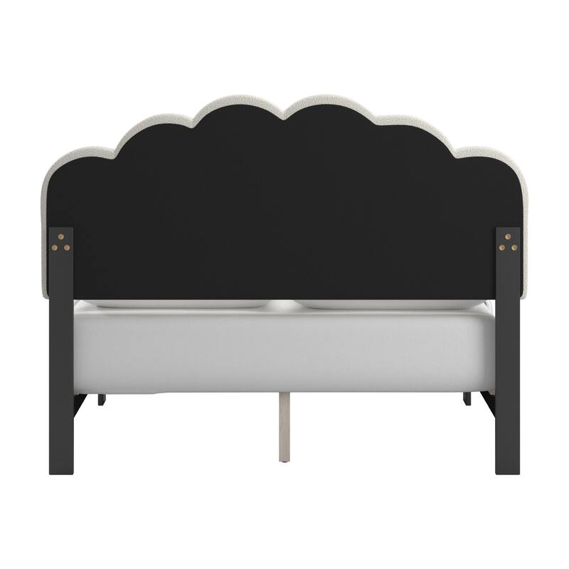 Wacissa LED Headboard Boucle Queen Platform Bed by iNSPIRE Q Modern