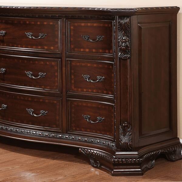 Vace Traditional Brown Cherry 56-inch Wide 9-Drawer Wood Dresser by Furniture of America