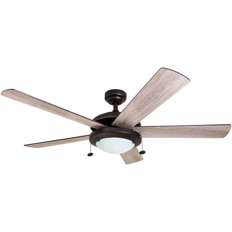 52" Prominence Home Bolivar Farmhouse Ceiling Fan with Light and Pull Chains - 52-inch