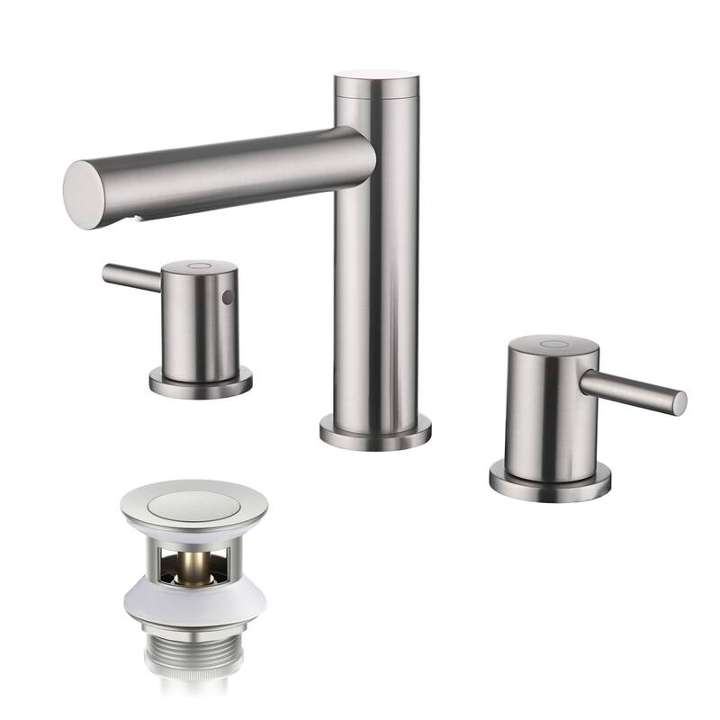 Circular 8" Bathroom Sink Widespread Faucet with Drain Assembly