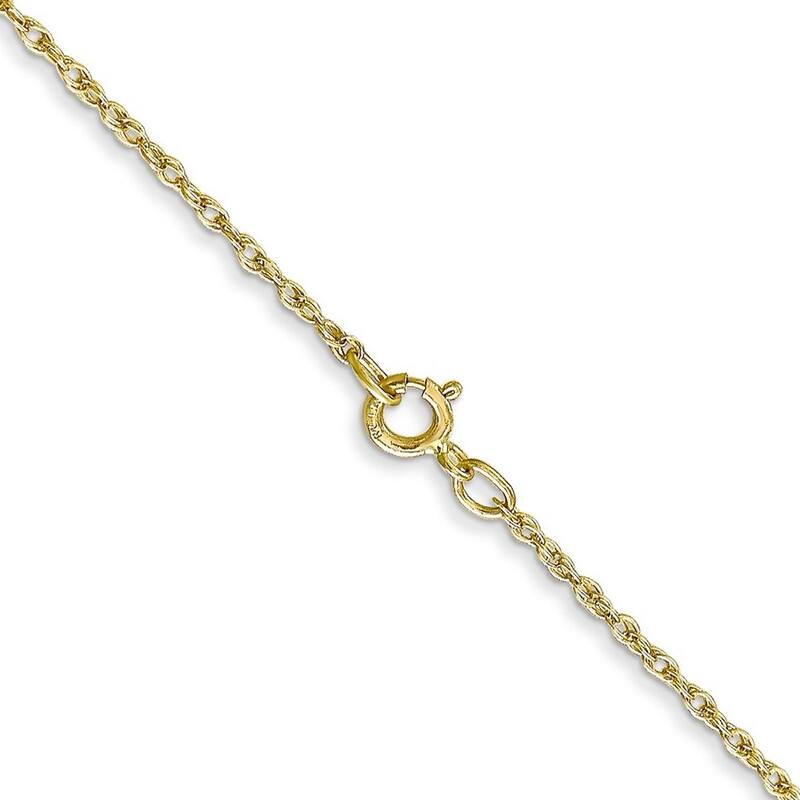 Curata 10k Yellow Gold 0.8mm Light Baby Rope Chain Necklace (Spring-ring) Options: 16 18 20 24