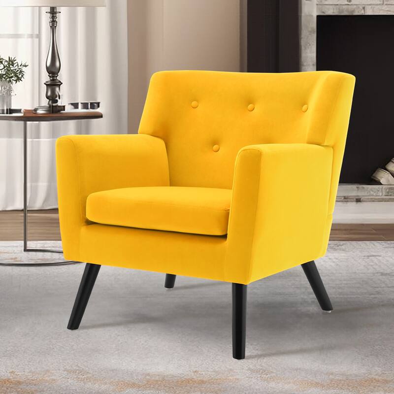 Velvet Upholstered Armchair Tufted Accent Chair, Set of 2 - 30.71"H x 28.35" W x 27.56"D