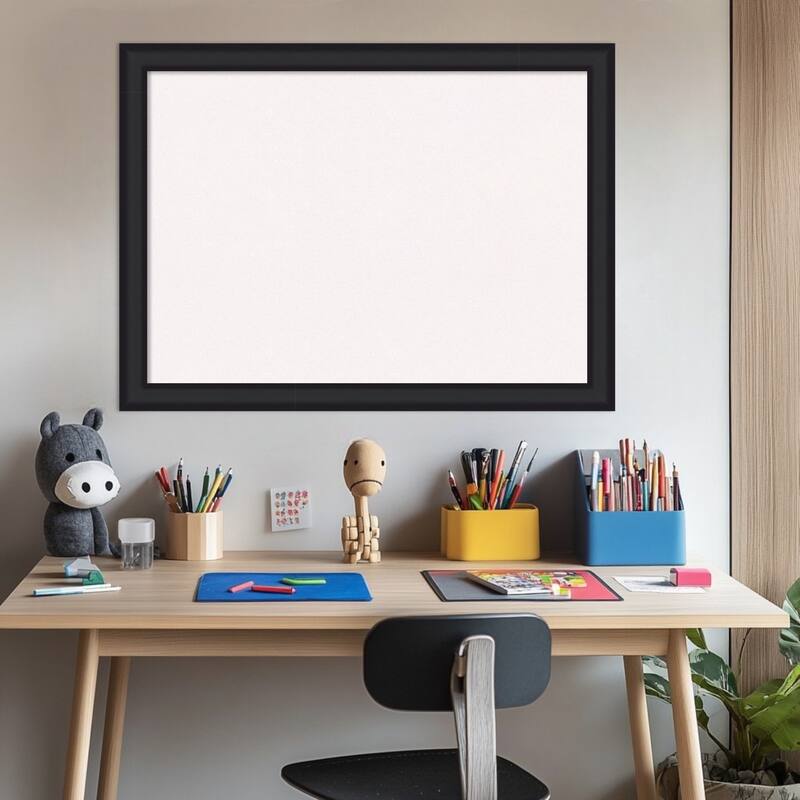 Oliver Black Narrow Wood Framed Cork Board - Bulletin Board, Organization Board, Pin Board