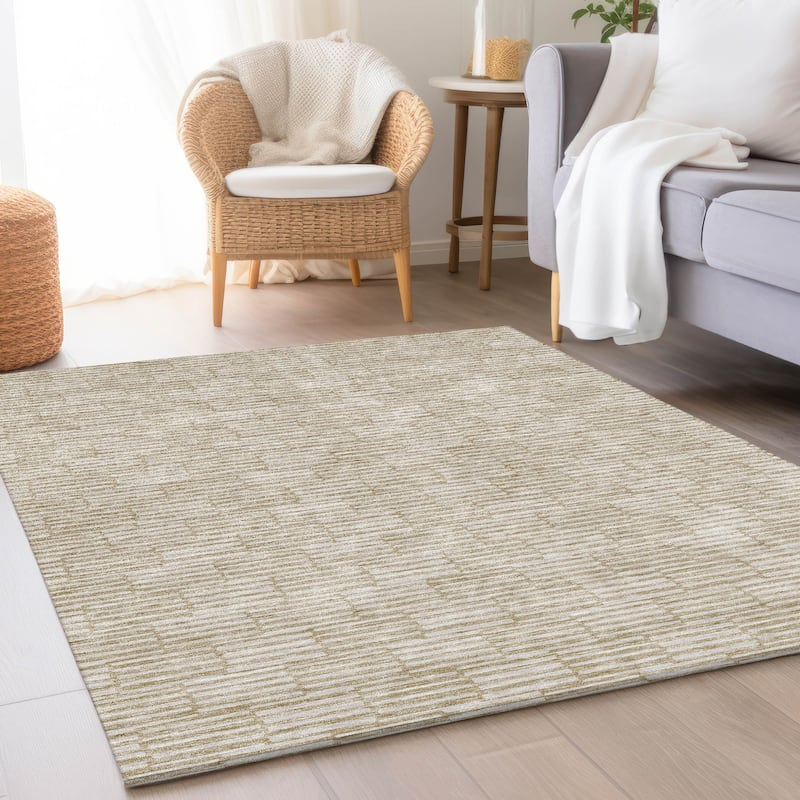 Premium Washable Super Soft Mid Century Modern Mayfield Rug - Beige - 3' x 5'