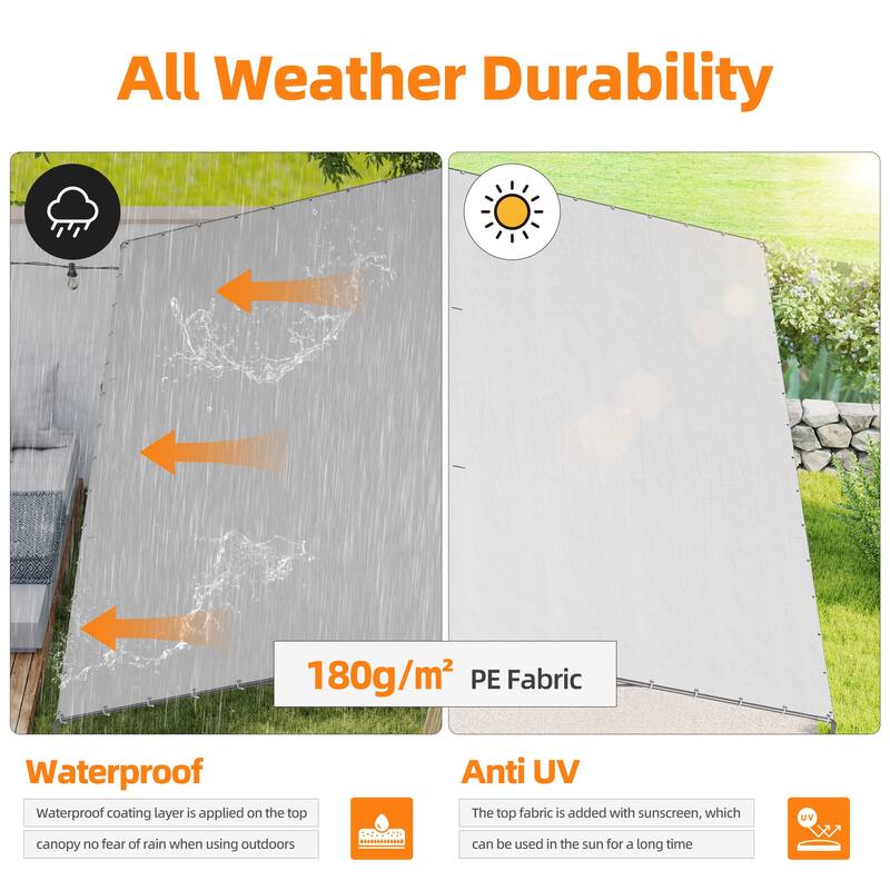 Heavy Duty Carport, Waterproof & UV Resistant Garage Cover with 8 Heavy-Duty Galvanized Steel Poles, Tool-Free Assembly