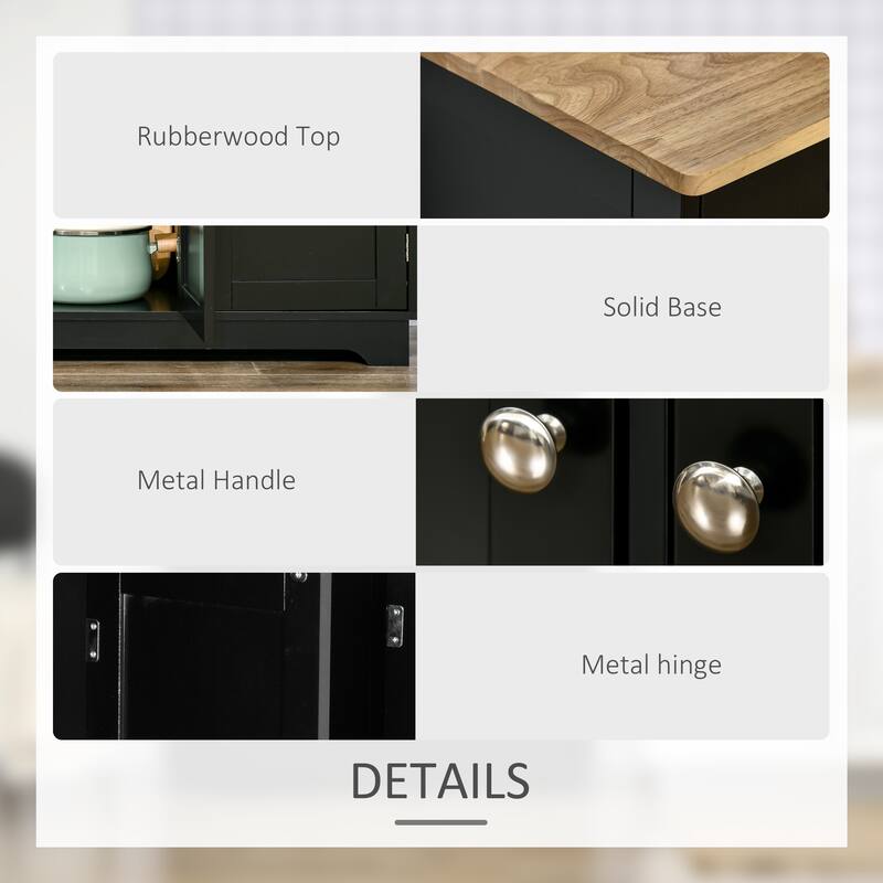 HOMCOM Modern Sideboard, Buffet Cabinet with Adjustable Shelves, Grey