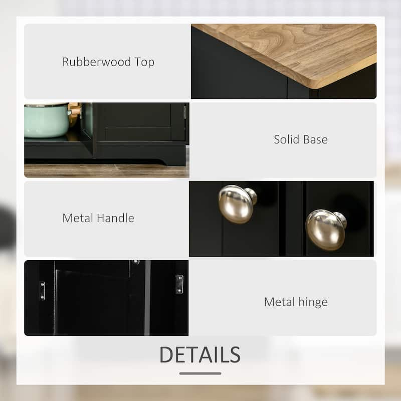 Sideboard Kitchen Storage Cabinet - Black