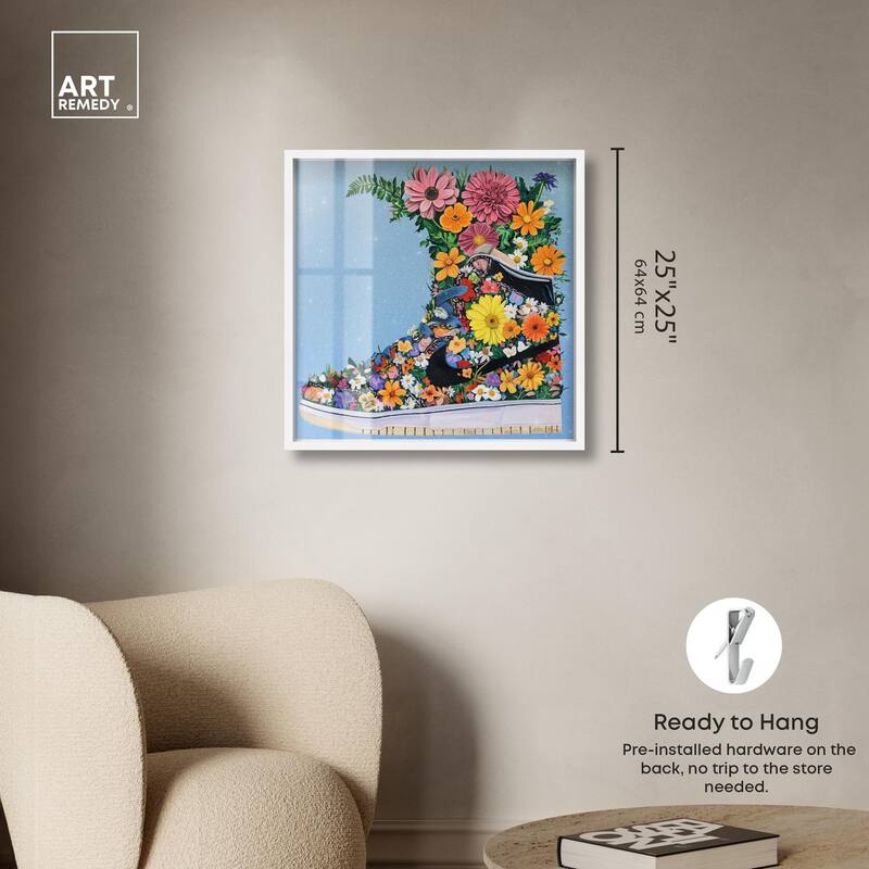 Blooming Floral Sneaker Shadowbox by Art Remedy
