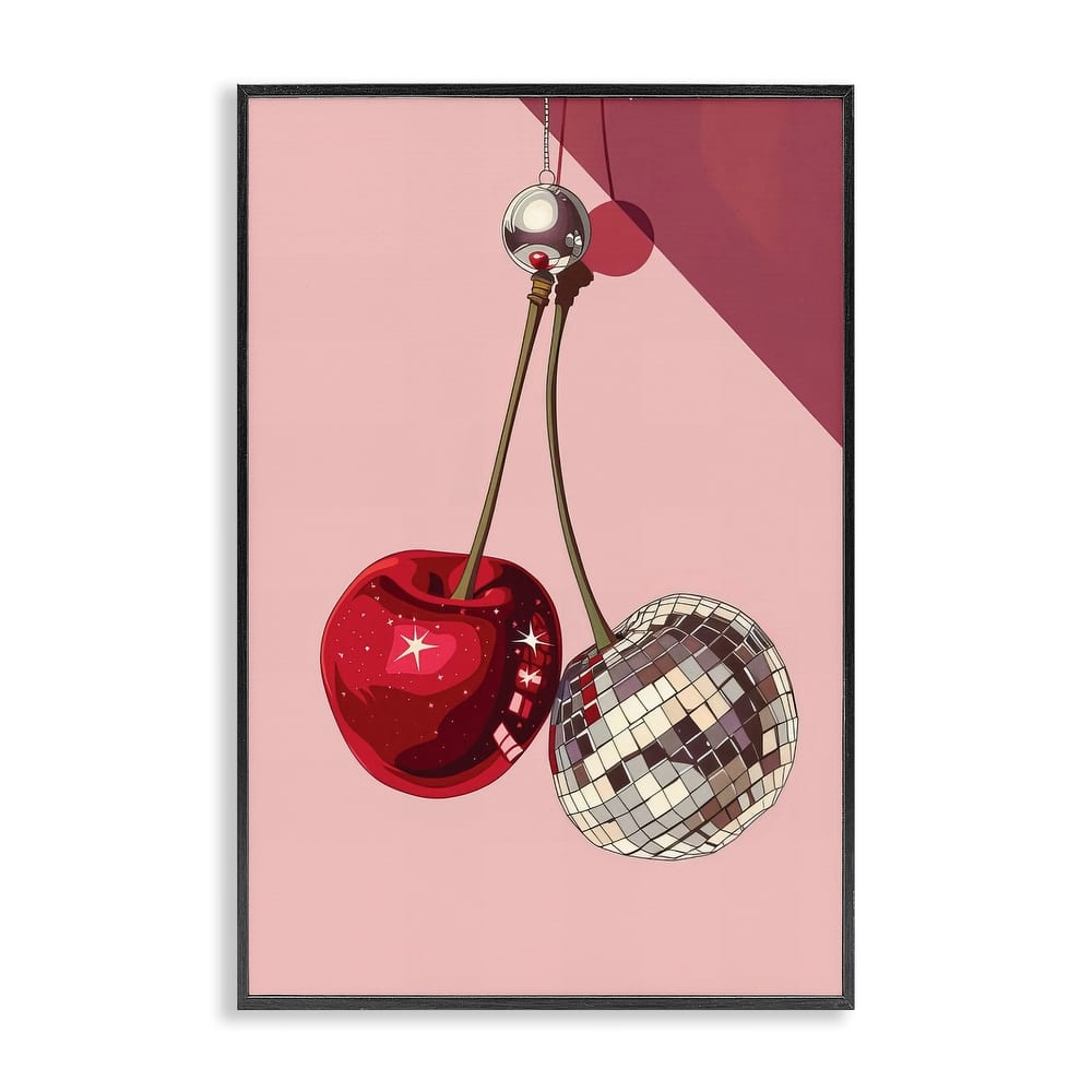 Stupell Dazzling Disco Cherries Framed Giclee Art Design By LSR Design Studio